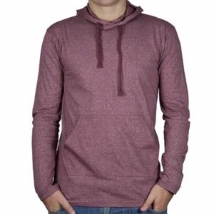 Straight Faded Men's Burgundy Pocket Hoodie Shirt